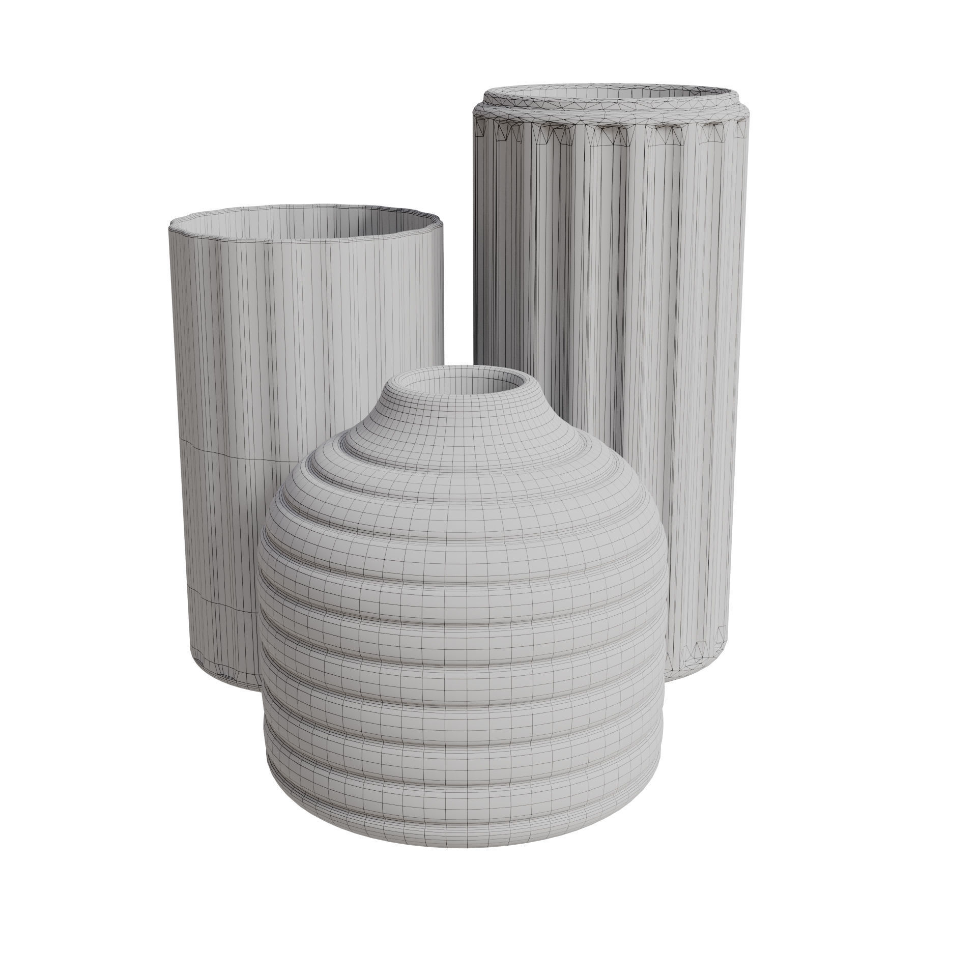 Fluted Vases 3D model_6