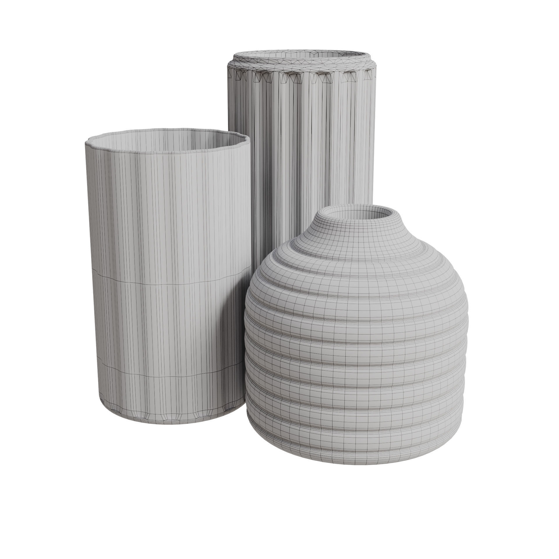 Fluted Vases 3D model_7