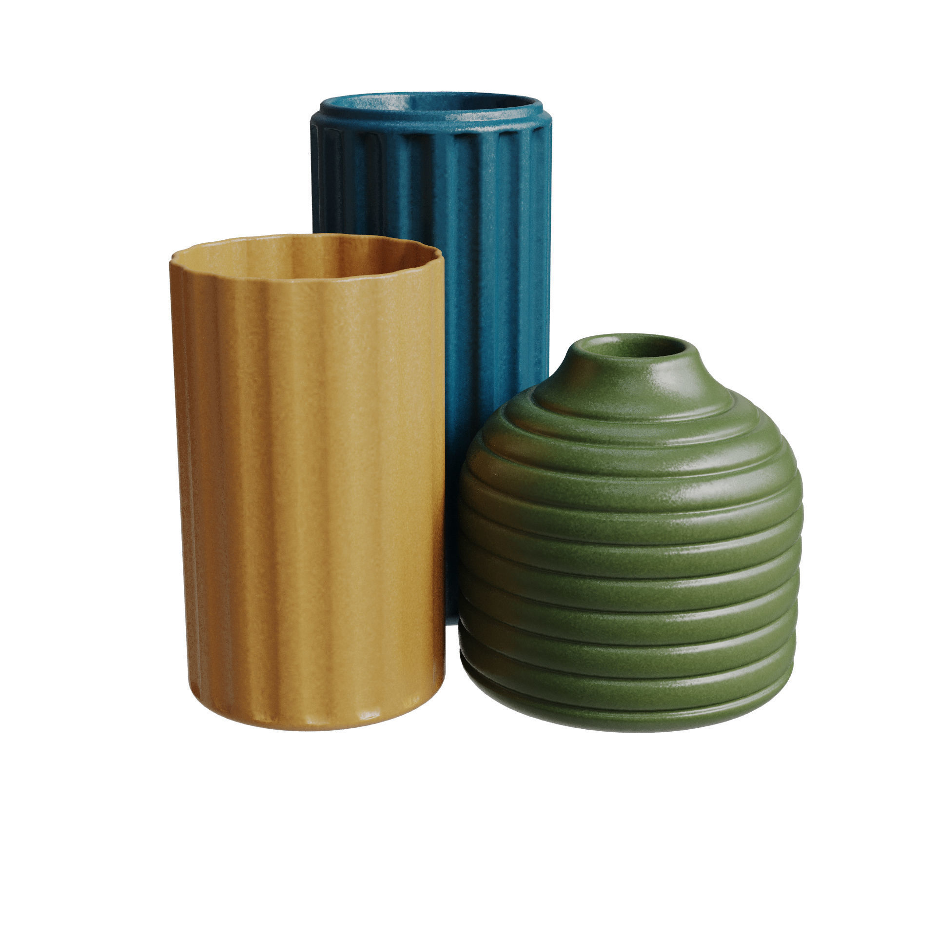 Fluted Vases 3D model_1