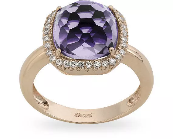 YD181 cushion cut citrine and diamond ring 3D print model_0