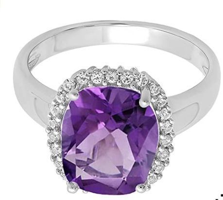 YD181 cushion cut citrine and diamond ring 3D print model_2