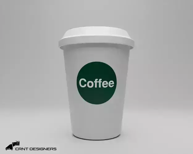 Paper Coffee Cup Low Poly PBR 3D Model Low-poly 3D model