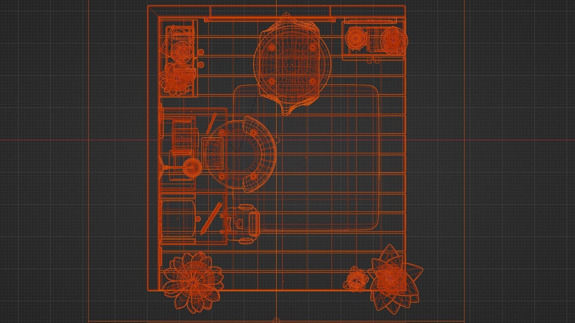 Cartonic style Study Room- Freestyle Low-poly 3D model_6