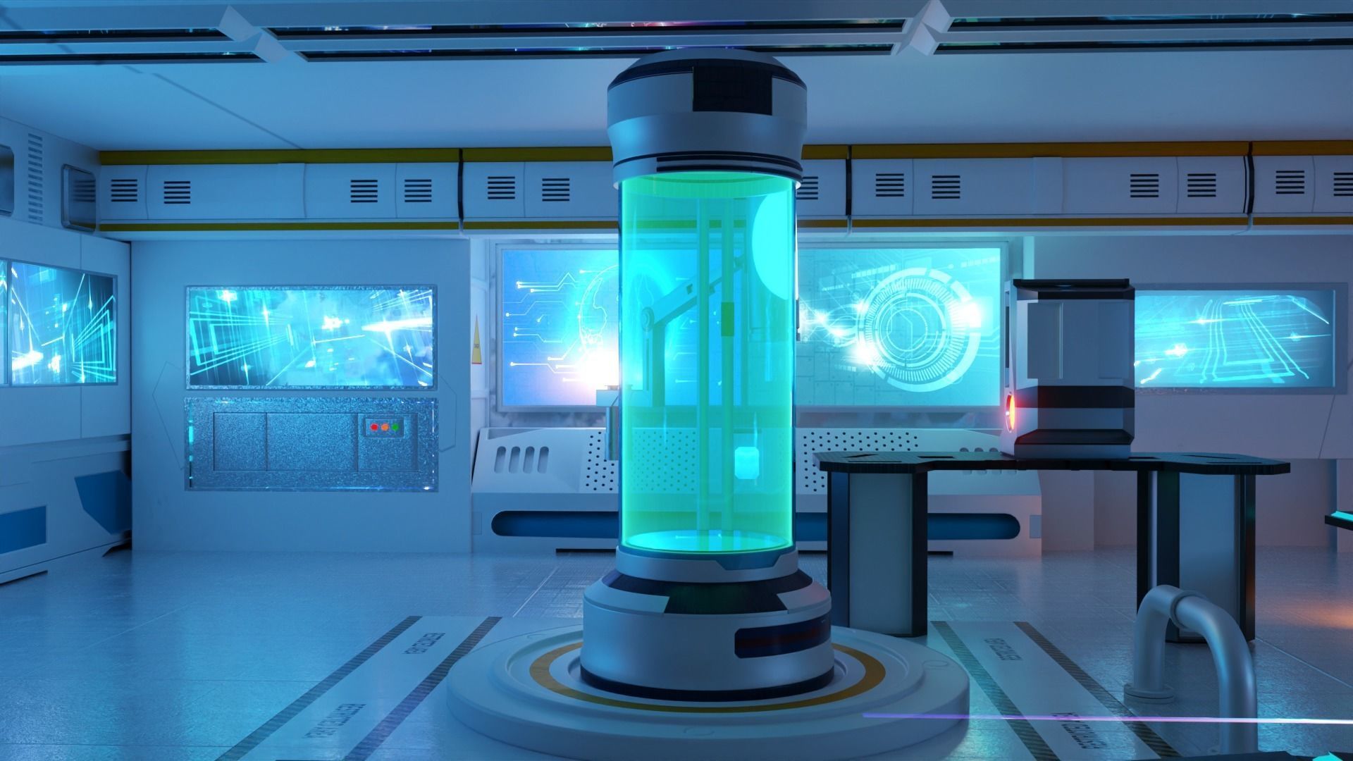 Scifi laboratory 3D model_3