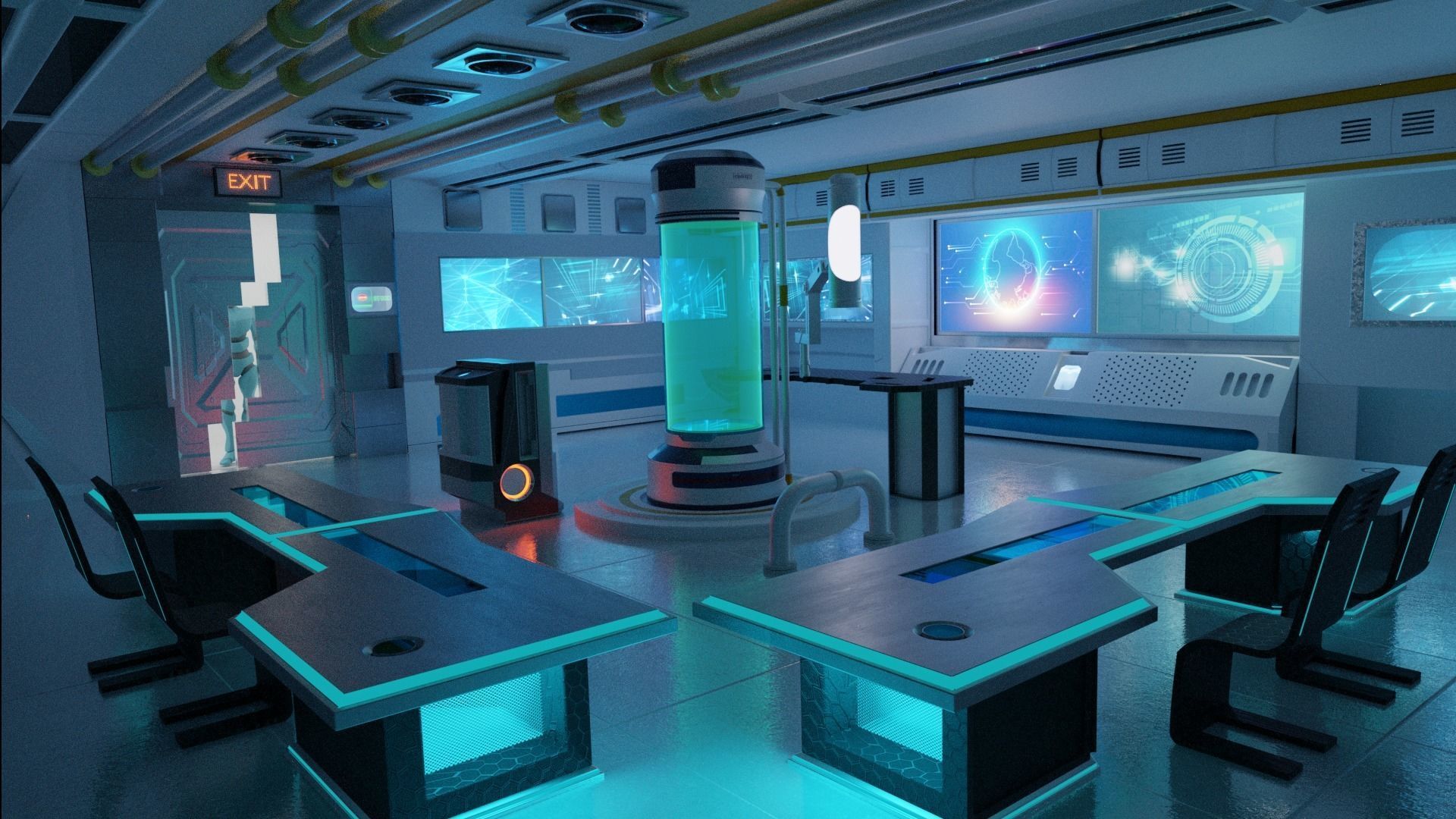 Scifi laboratory 3D model_4