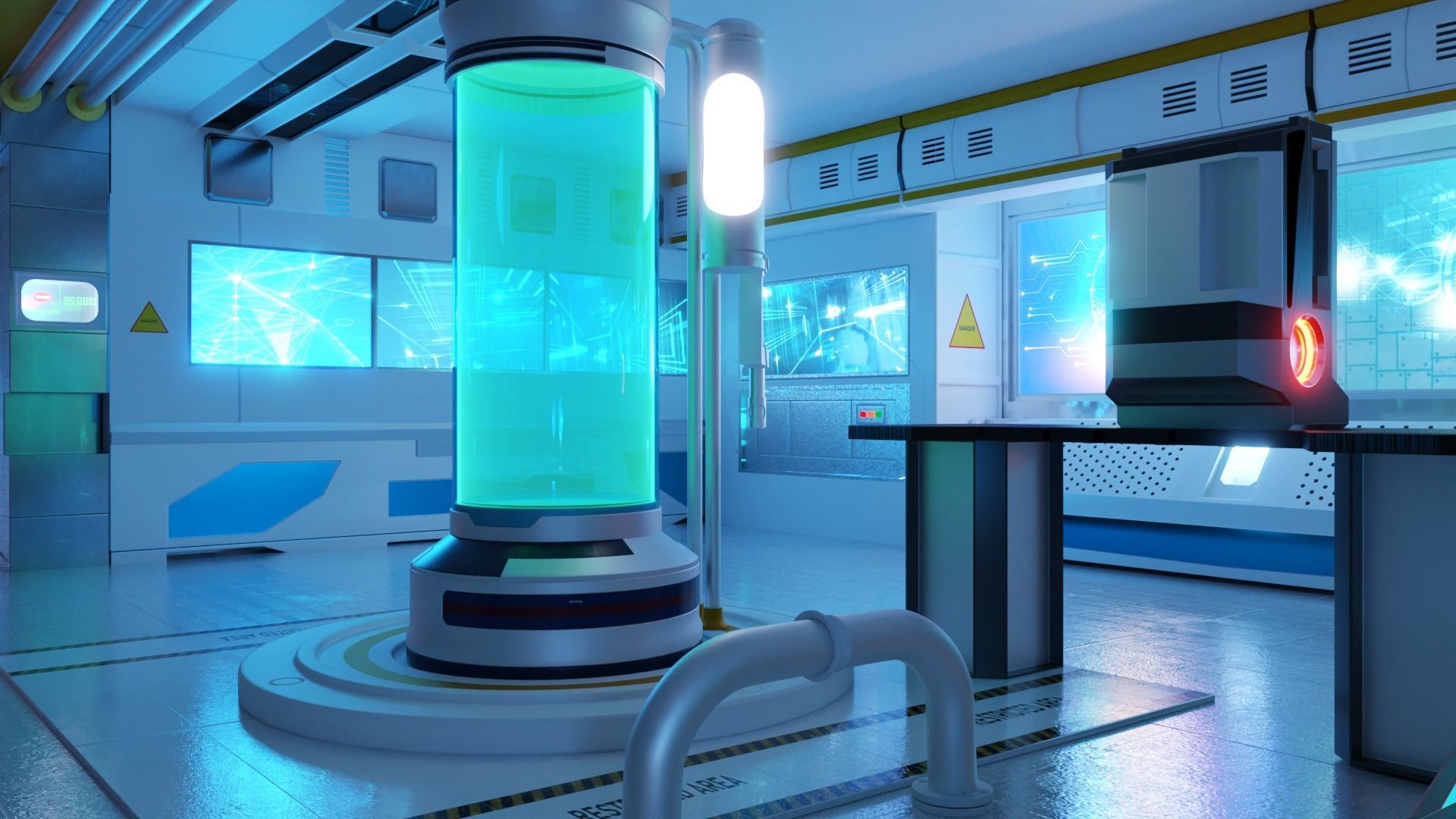 Scifi laboratory 3D model_2