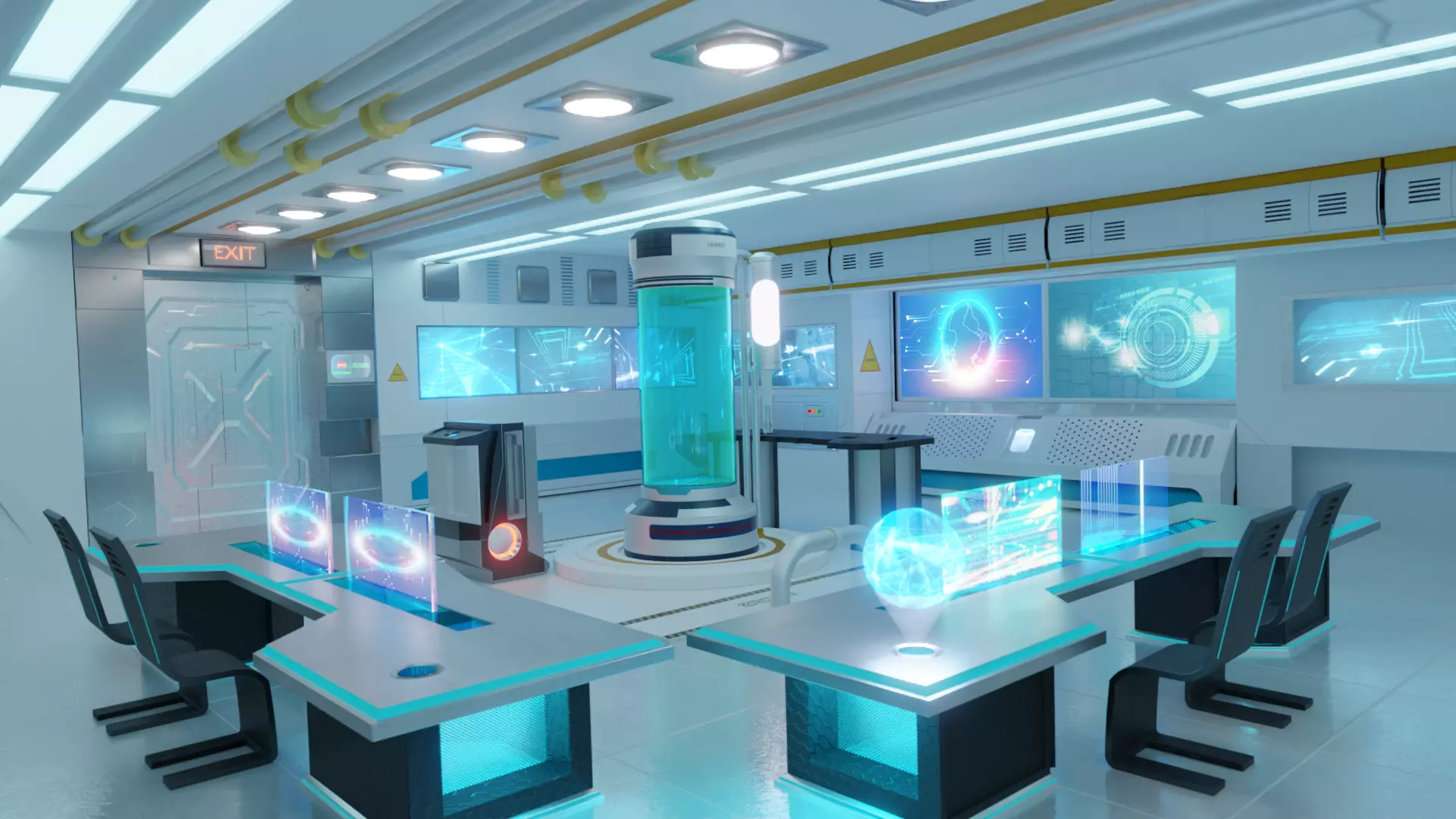 Scifi laboratory 3D model_0