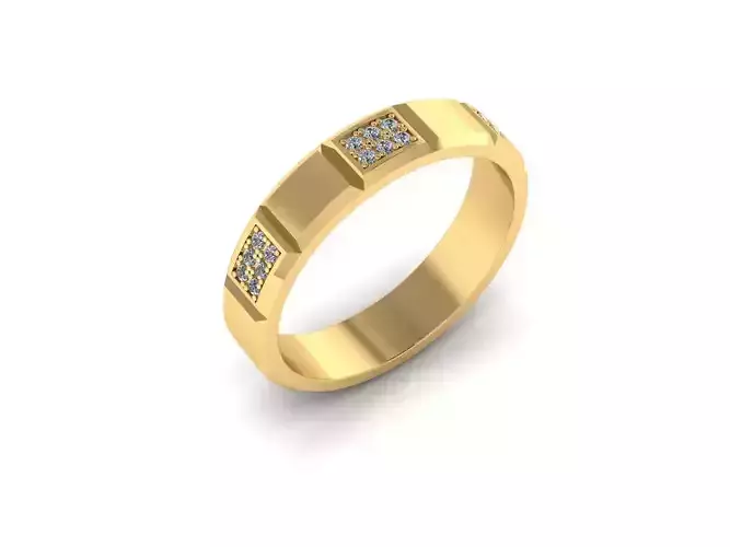 Gold ring with 36 gems