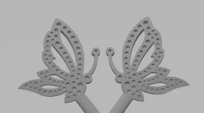 YD182 pair of butterfly earrings 3D print model_0