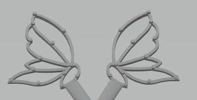 YD182 pair of butterfly earrings 3D print model_1