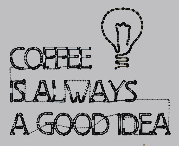 Neon sign Coffee is always a good idea with lamp  3D model_4