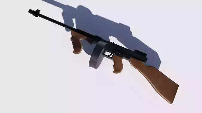 low poly thompson gun