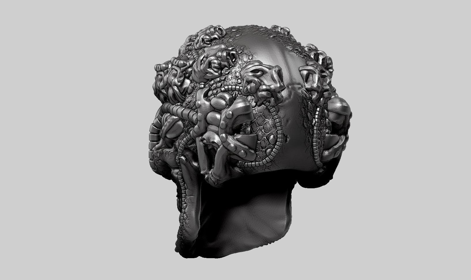 skull robot head a62 3D print model_8