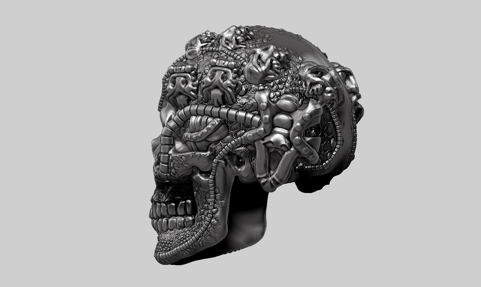 skull robot head a62 3D print model_9