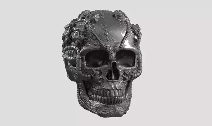 skull robot head a62