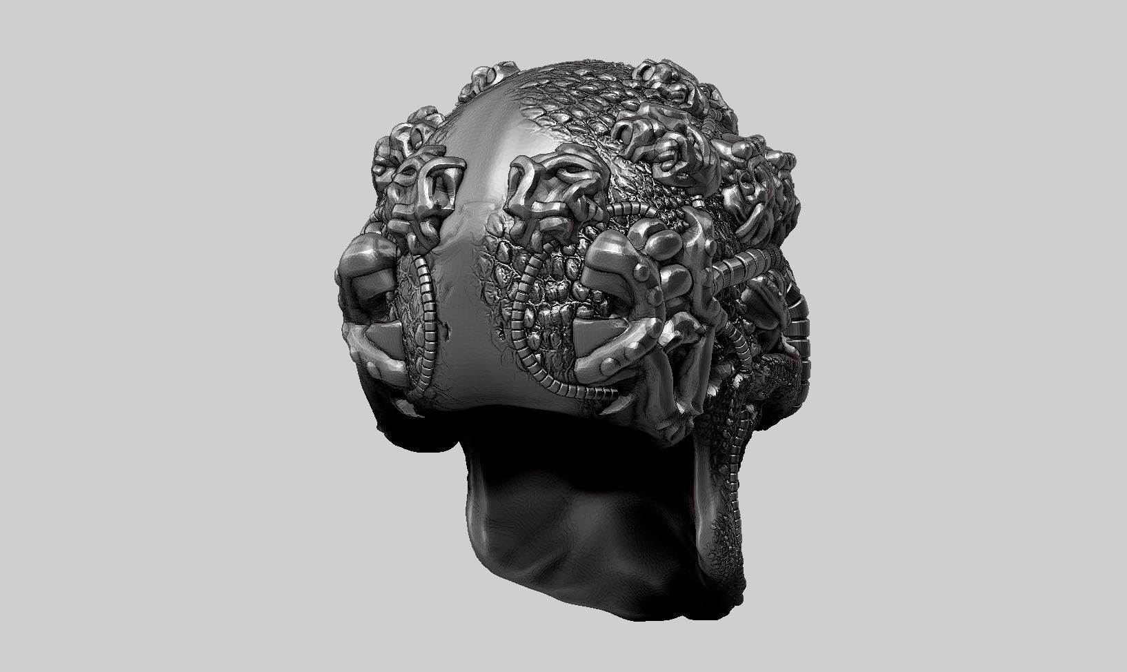 skull robot head a62 3D print model_6