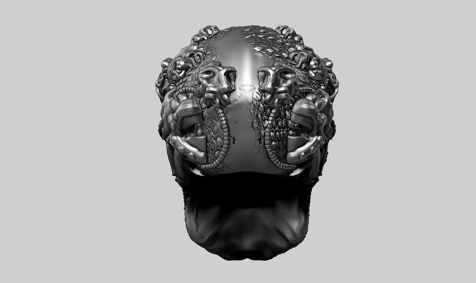 skull robot head a62 3D print model_7