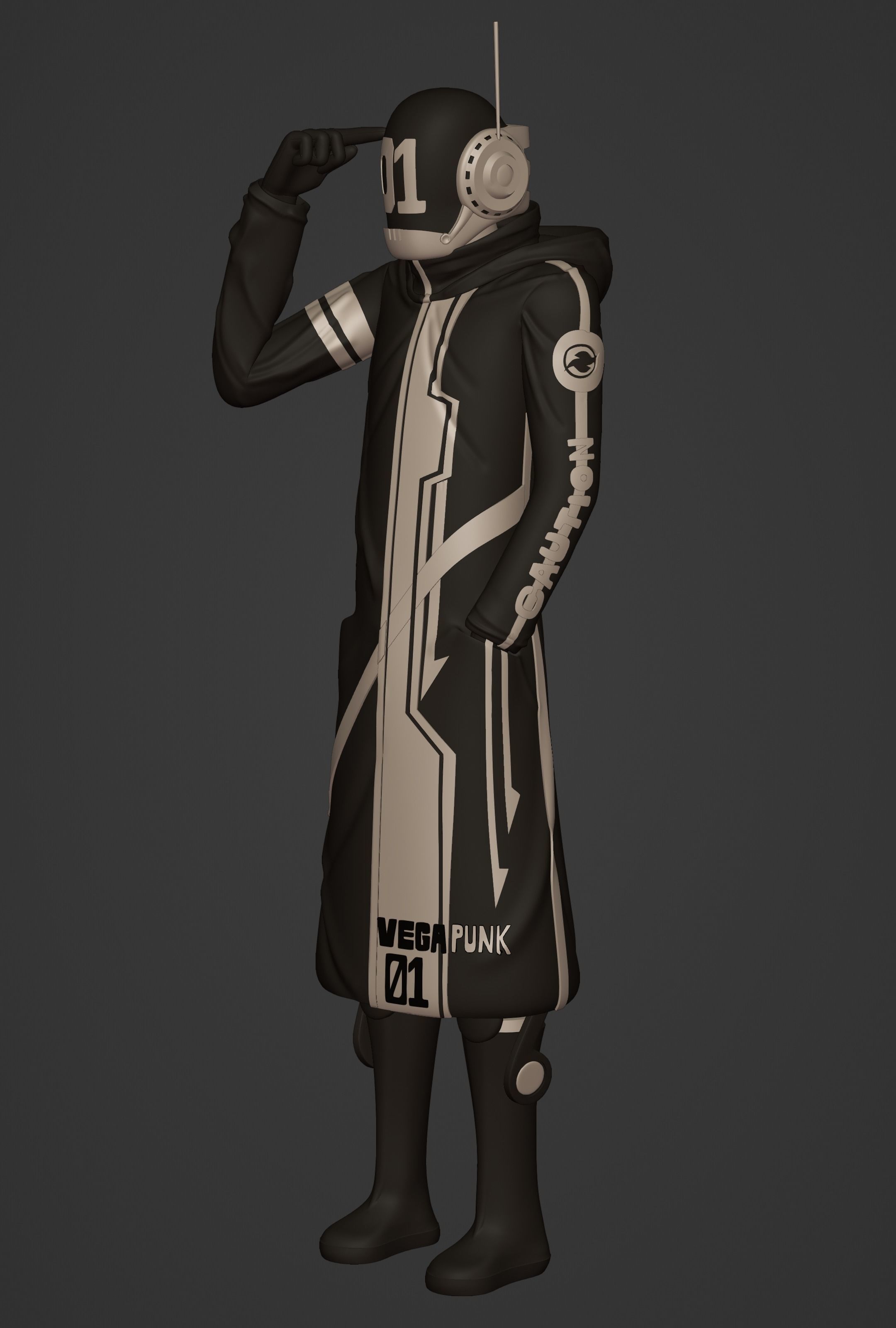 ONE PIECE VEGAPUNK SHAKA FIGURE SCULPT Low-poly 3D model_10