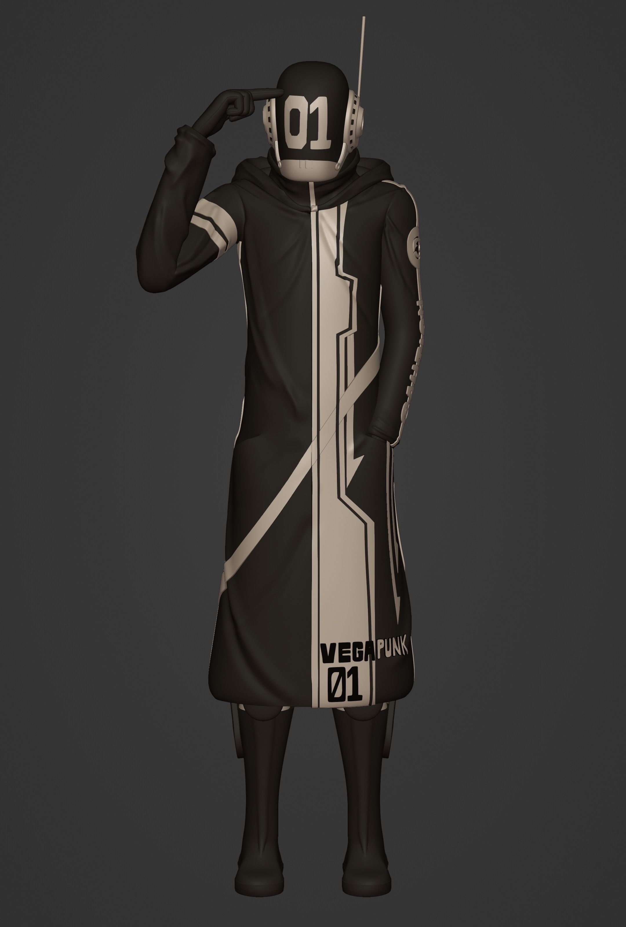 ONE PIECE VEGAPUNK SHAKA FIGURE SCULPT Low-poly 3D model_9