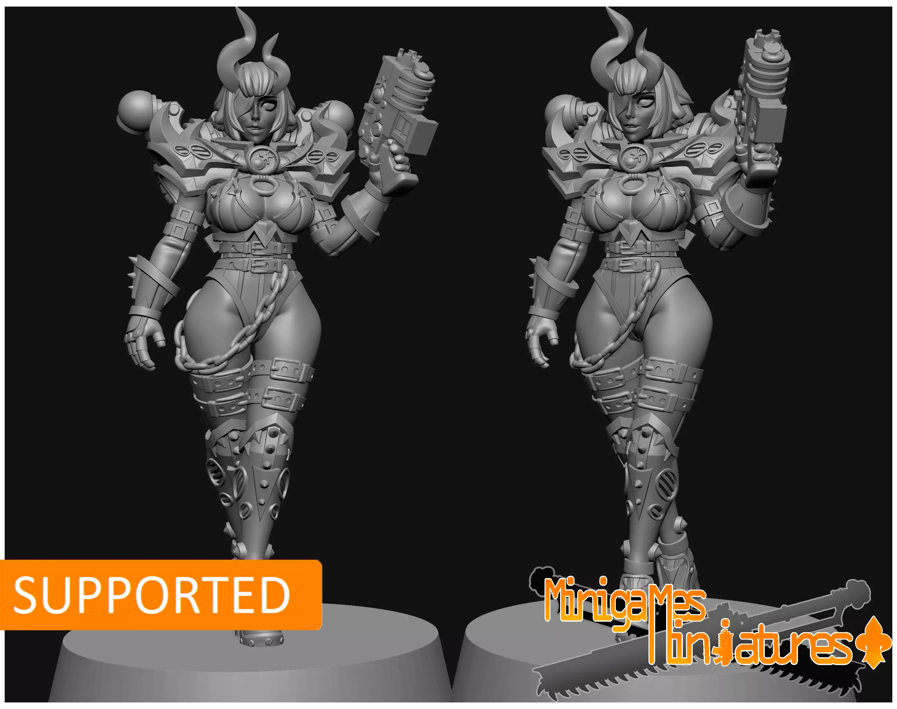 Corrupted space nun anime figurine 3D print model_0