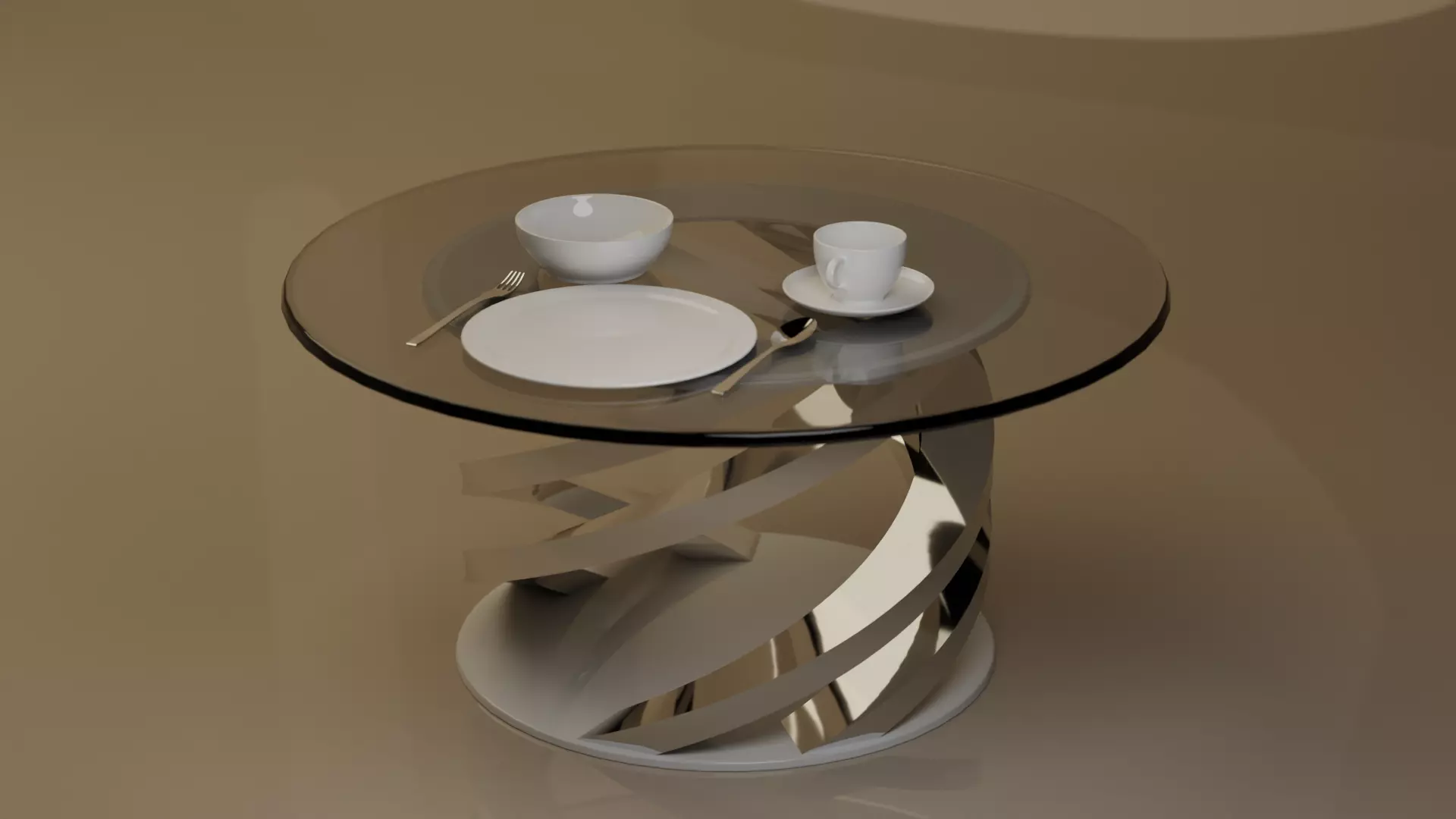 Spiral Table Set Free 3D model