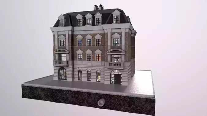 City Street House bilding Low-poly 3D model