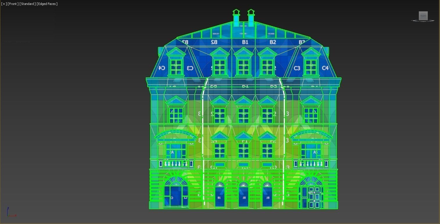 City Street House bilding Low-poly 3D model_9