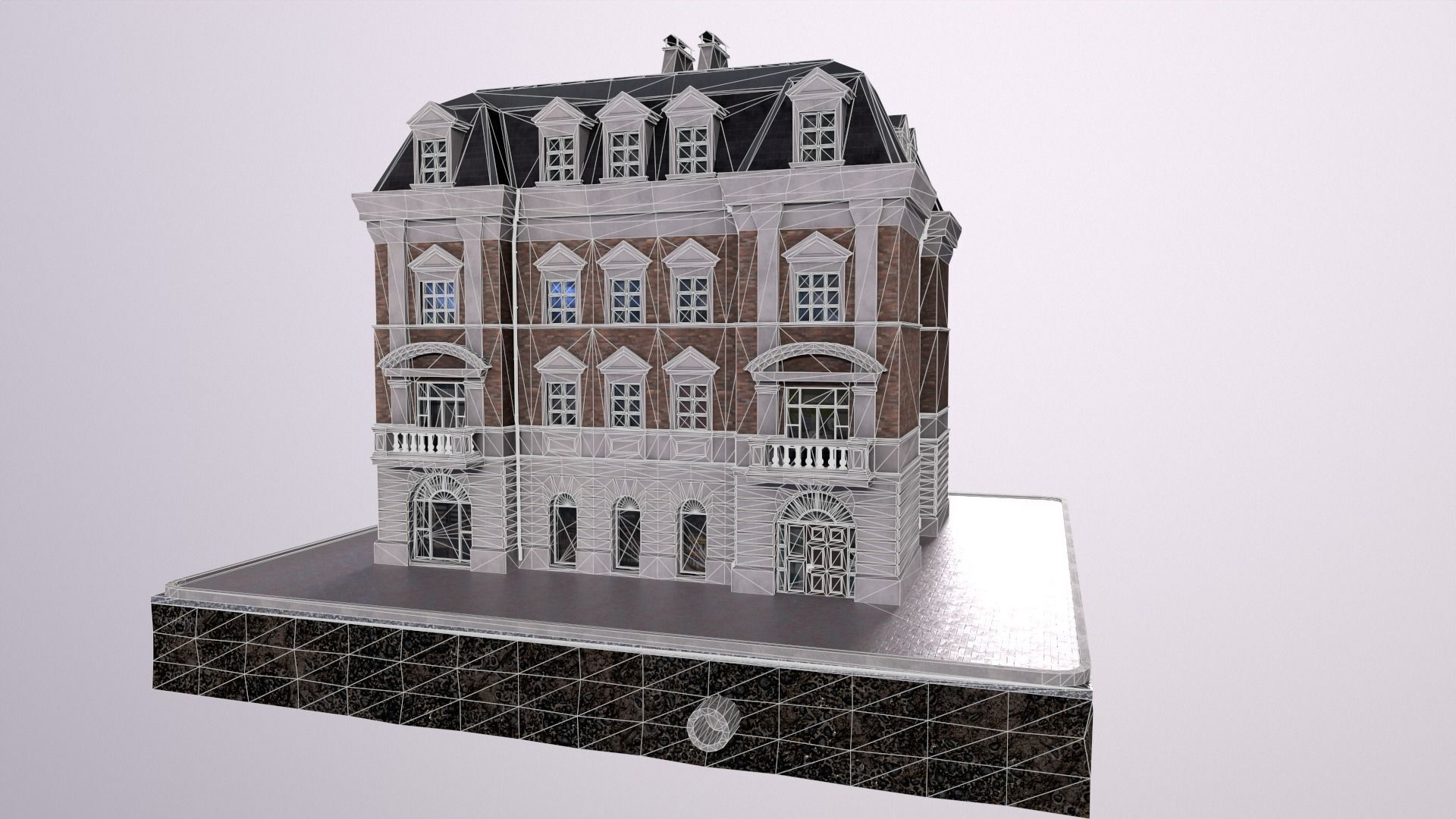 City Street House bilding Low-poly 3D model_1