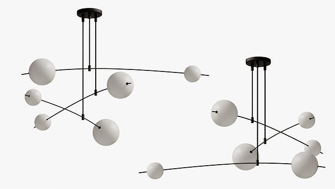 Freer designer chandelier 3D model