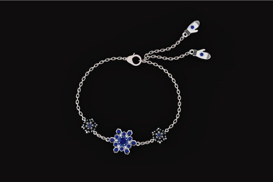 bracelet with snowflakes and mittens 675 3D print model_20