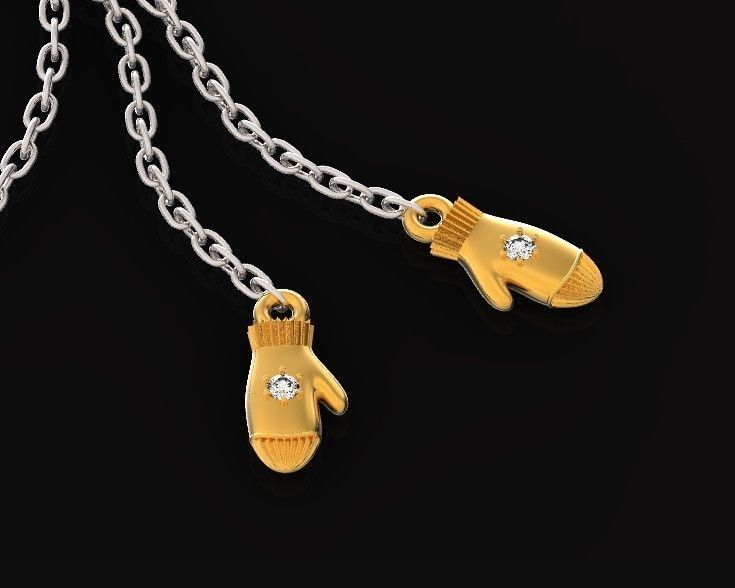 bracelet with snowflakes and mittens 675 3D print model_25