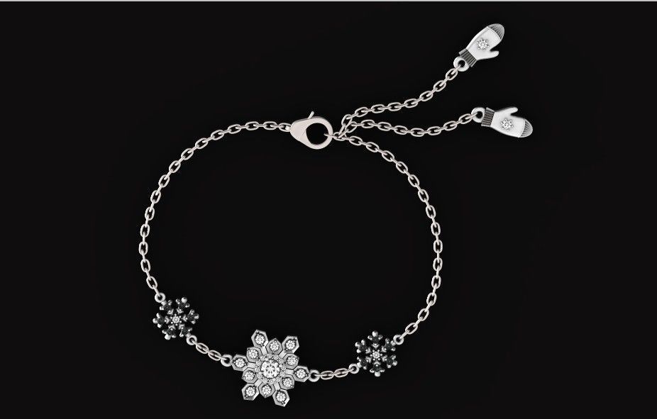 bracelet with snowflakes and mittens 675 3D print model_14