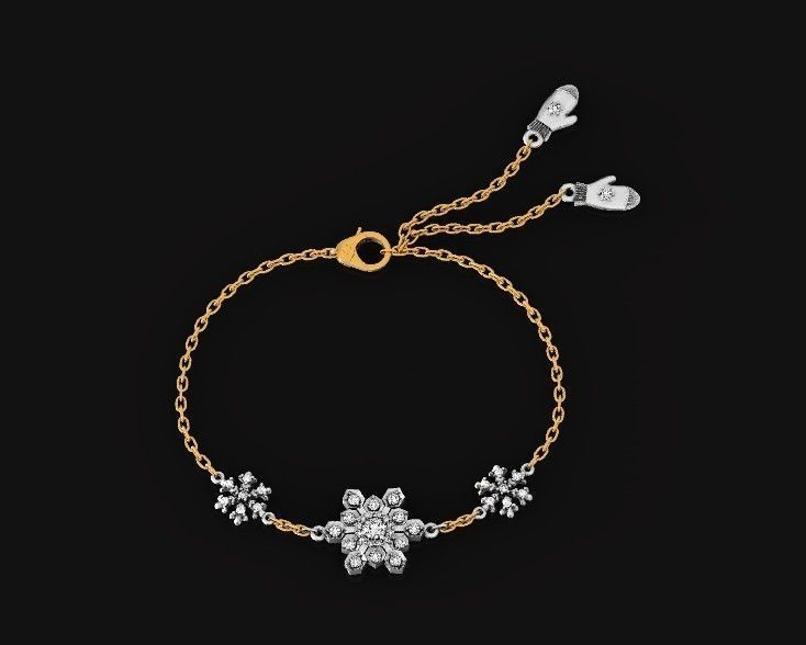 bracelet with snowflakes and mittens 675 3D print model_32