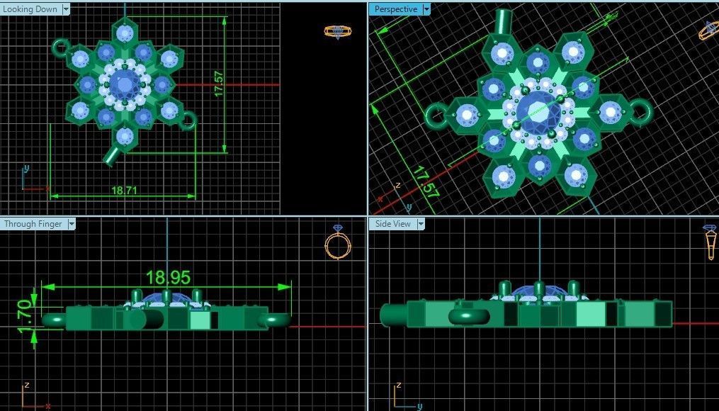 bracelet with snowflakes and mittens 675 3D print model_3