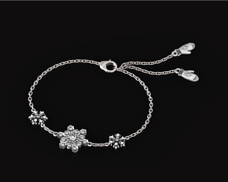 bracelet with snowflakes and mittens 675 3D print model_1