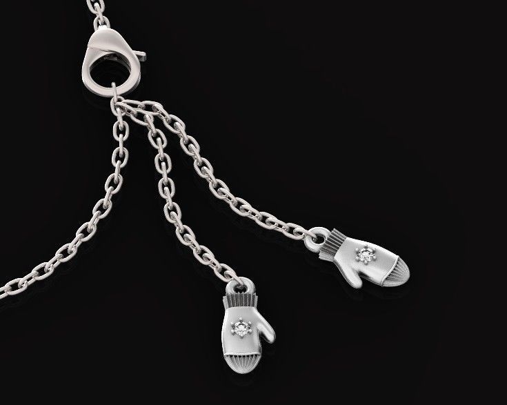 bracelet with snowflakes and mittens 675 3D print model_2