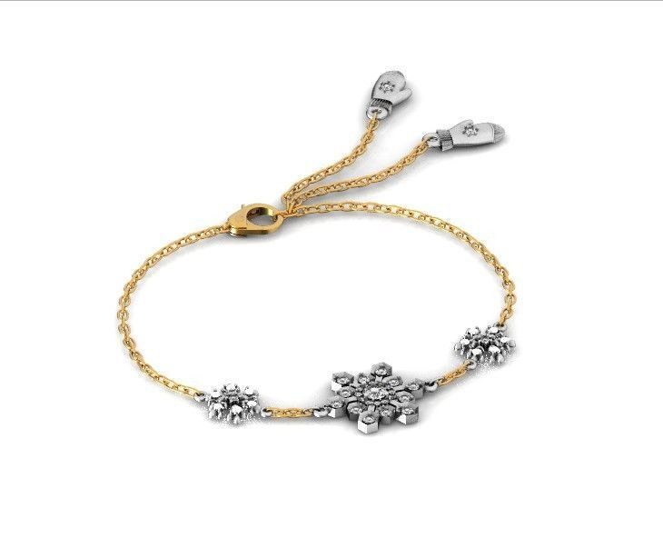 bracelet with snowflakes and mittens 675 3D print model_33
