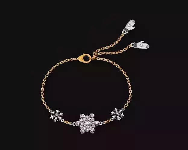 bracelet with snowflakes and mittens 675