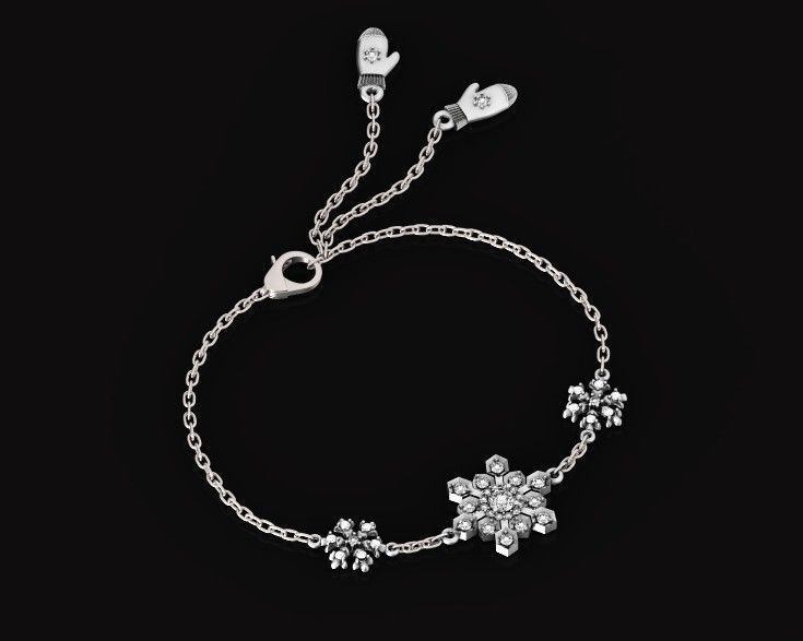 bracelet with snowflakes and mittens 675 3D print model_23