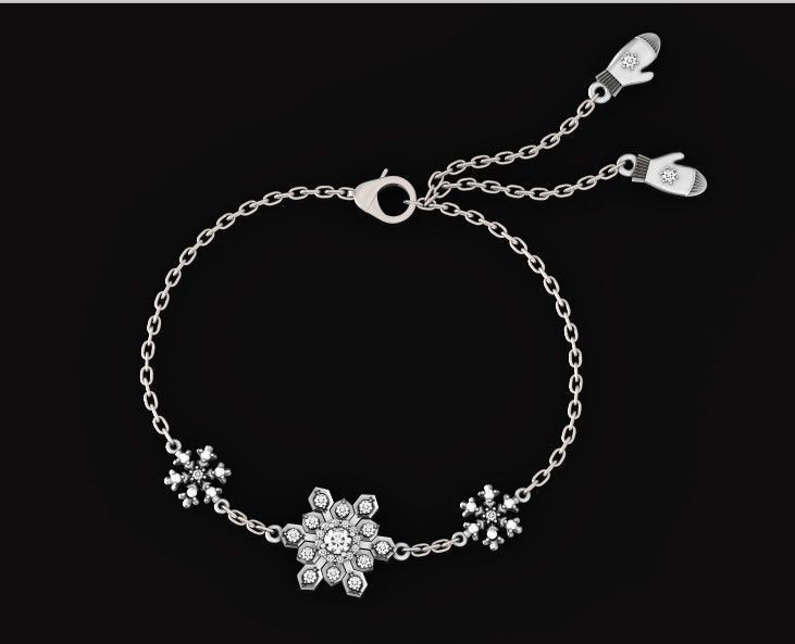 bracelet with snowflakes and mittens 675 3D print model_21