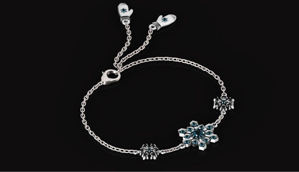 bracelet with snowflakes and mittens 675 3D print model_15