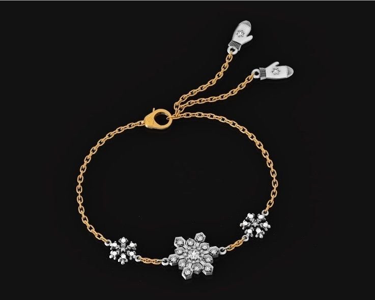 bracelet with snowflakes and mittens 675 3D print model_35