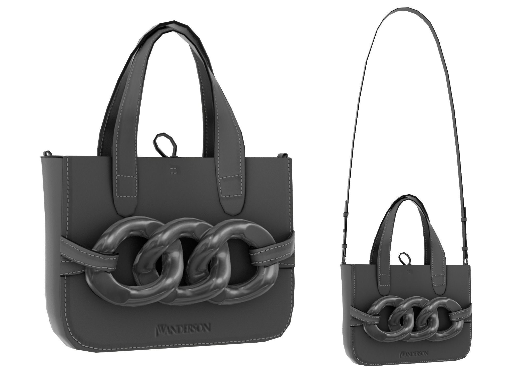 JW Anderson Mini Chain Tote - 3d Model Low-poly 3D model Low-poly 3D model_15