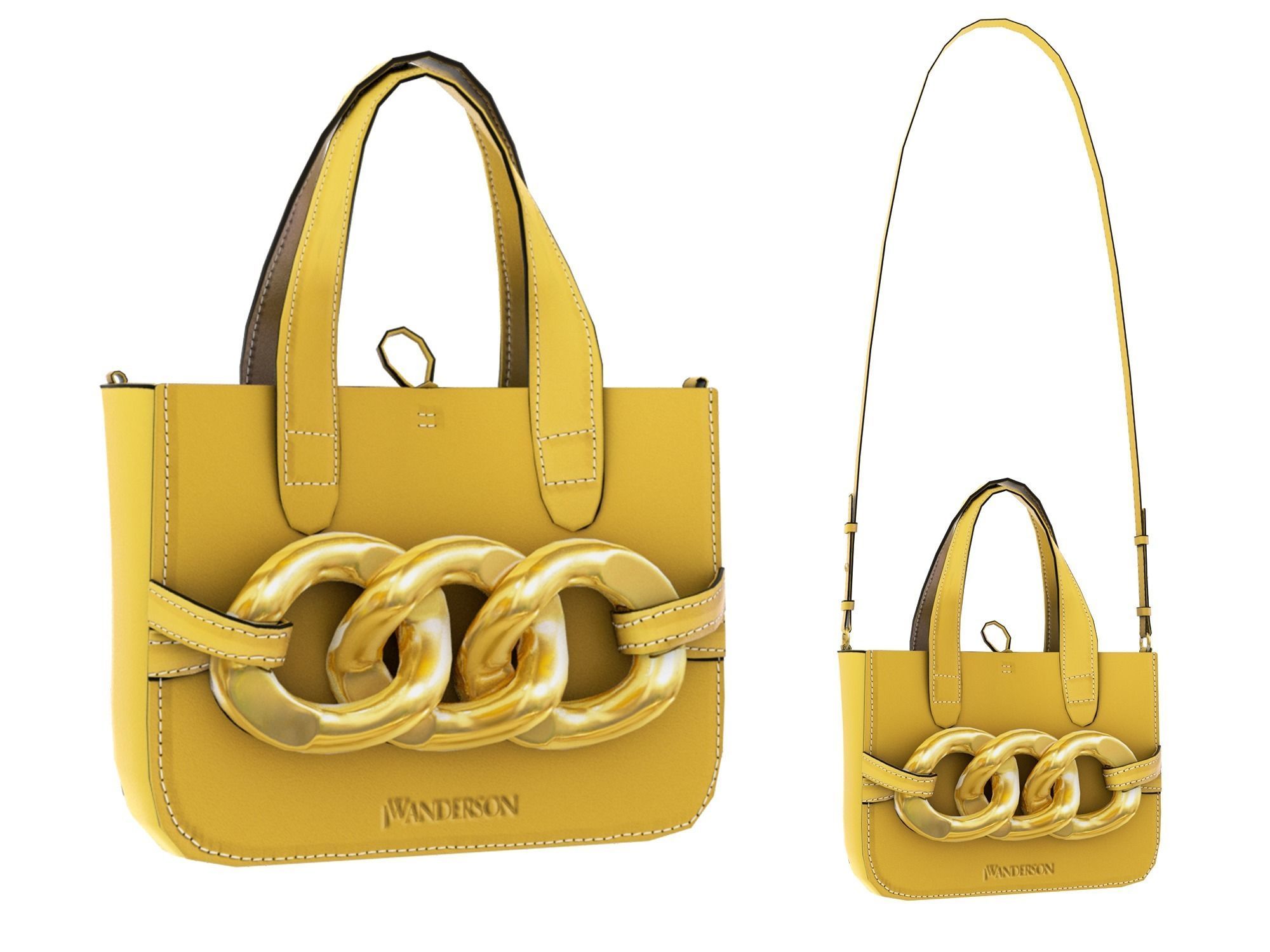 JW Anderson Mini Chain Tote - 3d Model Low-poly 3D model Low-poly 3D model_20