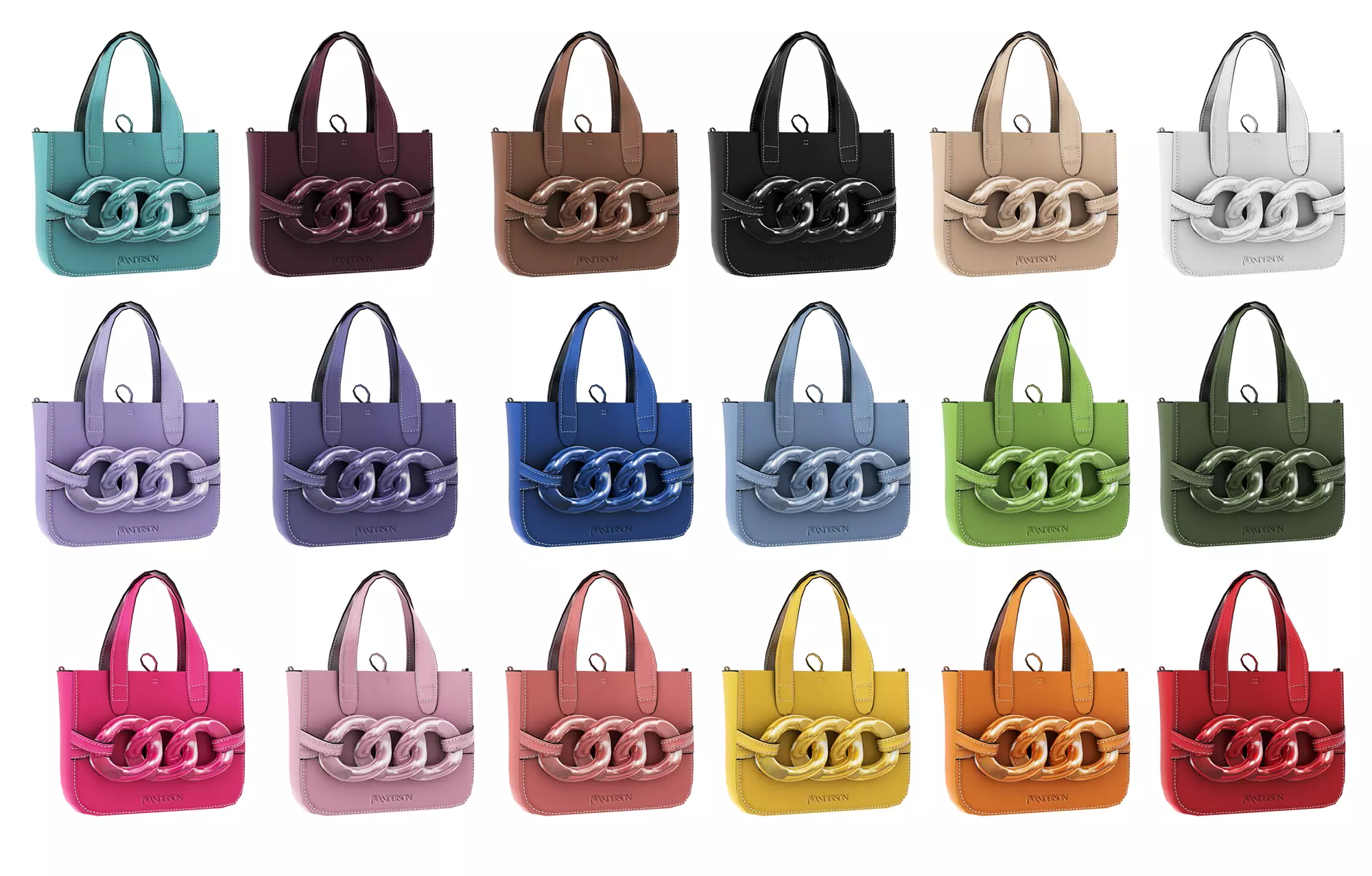 JW Anderson Mini Chain Tote - 3d Model Low-poly 3D model Low-poly 3D model_0