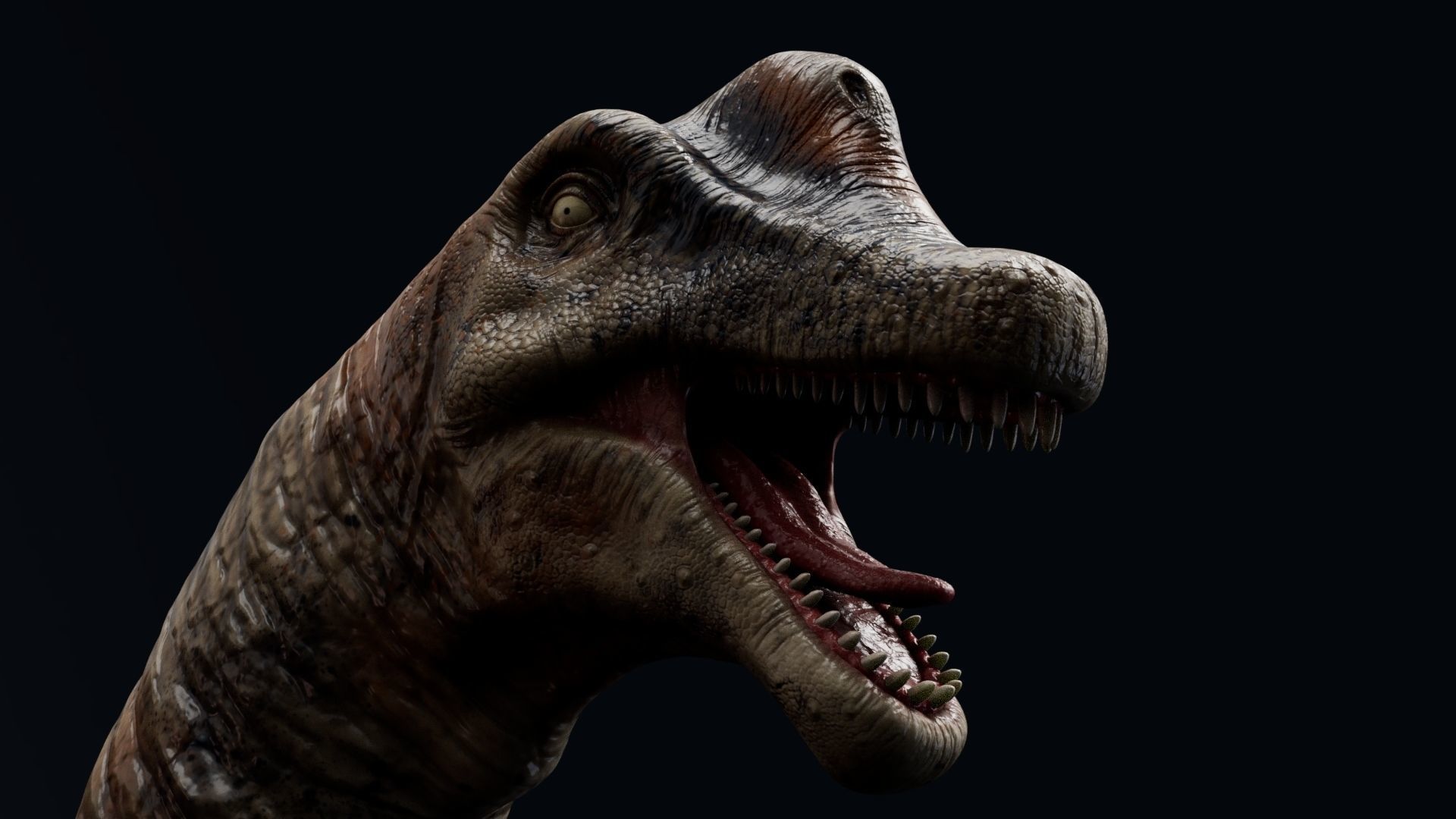 Dinosaur Brachiosaurus Sauropod Low-poly 3D model_3