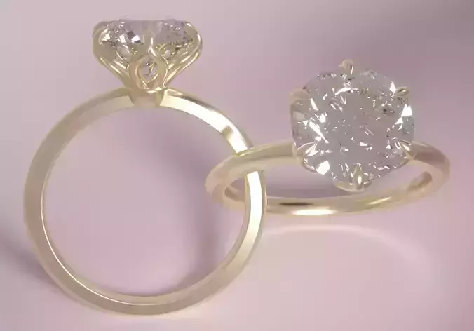 8mm ROUND 6 Prong Tulip Solitaire