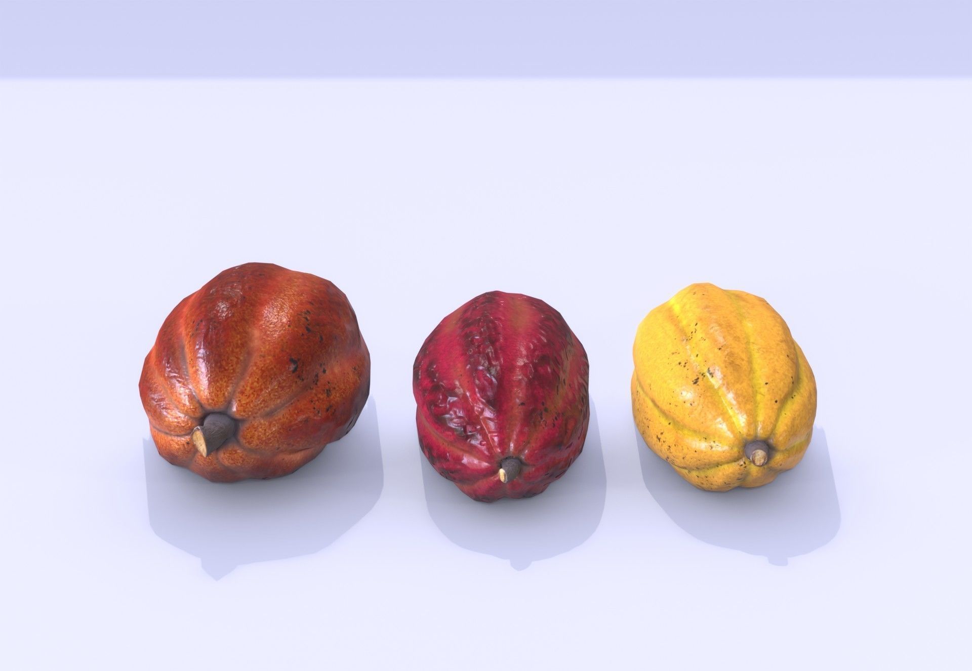 Cocoa fruit  Low-poly 3D model_12