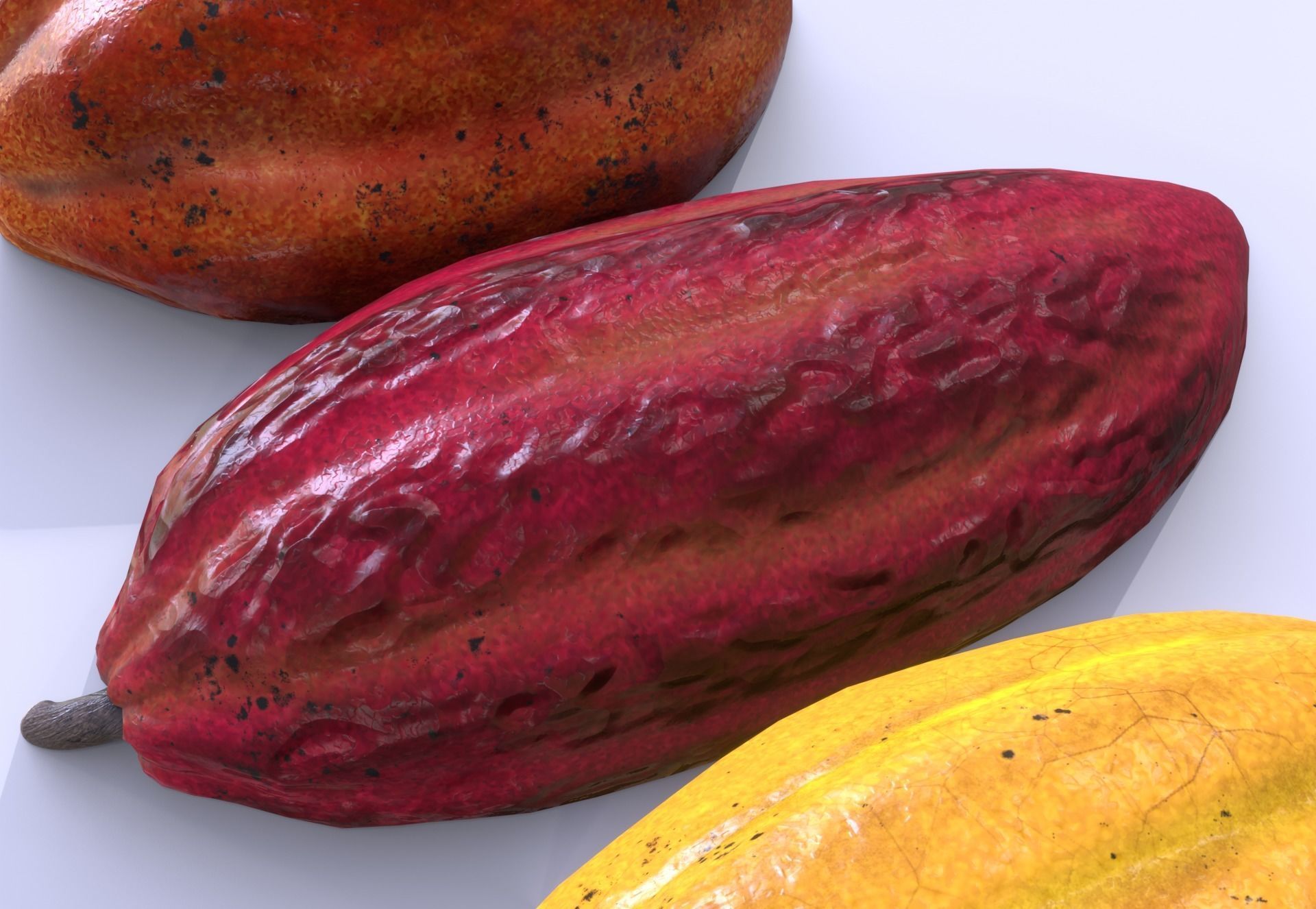 Cocoa fruit  Low-poly 3D model_5