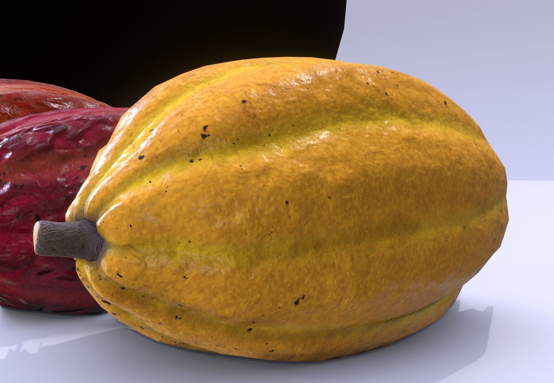 Cocoa fruit  Low-poly 3D model_3